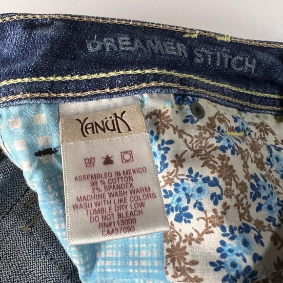 Yanuk Womens Jeans 31 Dreamer Stitch Flare Designer Stitching Medium Wash - Picture 4 of 14